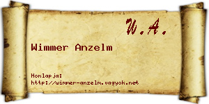 Wimmer Anzelm névjegykártya